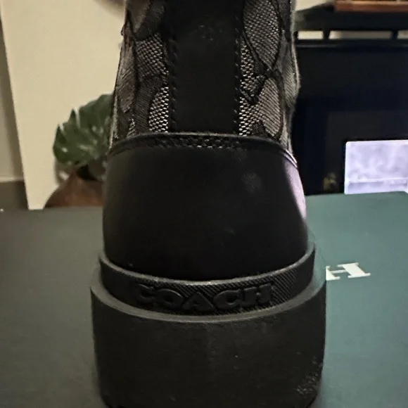 Coach Black and Gray Patterned Boots - Picture 4 of 5